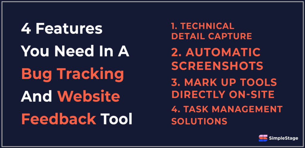 SimpleStage Bug Tracking Tips Infographic